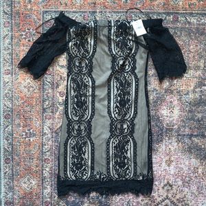 Off The Shoulder Black Lace Dress